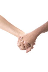 Model Released. Young Couple Holding Hands