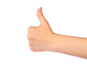 Thumb up on white background