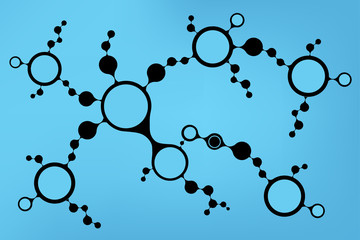 Futuristic background with molecules blue, eps10
