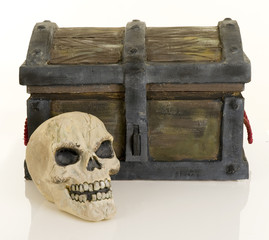 treasure chest and skull