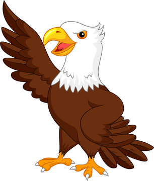 Eagle cartoon waving