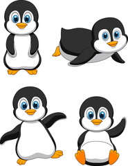 Naklejka premium Cute penguin cartoon