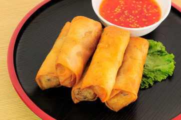 Fried Chinese Traditional Spring rolls food