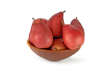 Vinous pears in the bowl isolated on white