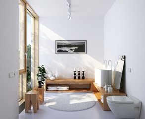 Schlichtes bad mit Sonne - bathroom with sun