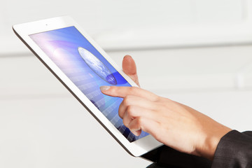 Female hands working on laptop