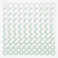 set of infographic percentage bubbles