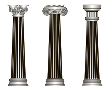 Old-style Greece Column. Eps10 Vector Illustration