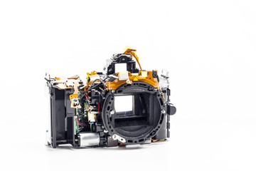 disassembled photo camera