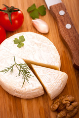 Brie cheese top view