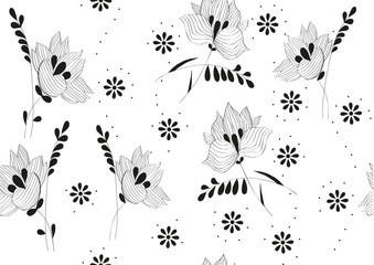 The vector black flower background
