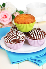 Sweet cupcakes close up