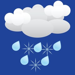 Clouds with snow and rain weather icon