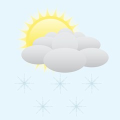 Sunny and snow weather icon