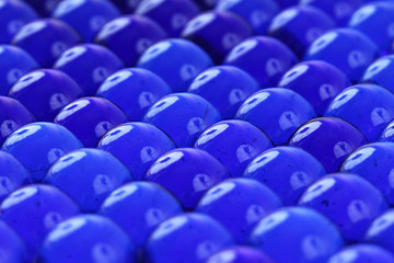 Fototapeta premium Blue glass balls texture
