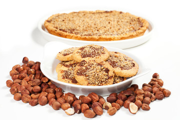 hazelnut and chocolate cookies and cake