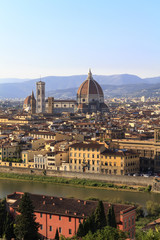 Fototapeta na wymiar Florence Cathedral from high angle view
