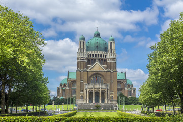 Basilica of the Sacred Heart and Parc Elisabeth Brussels Belgium