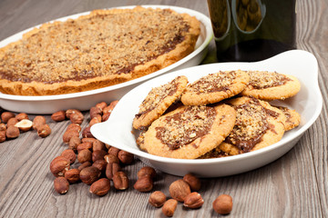 hazelnut and chocolate cookies and cake