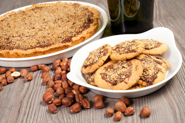 hazelnut and chocolate cookies and cake