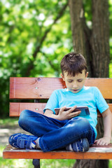 Young boy with tablet