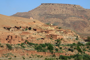 Traditional berber clay village Telouet in Atlas Mountains