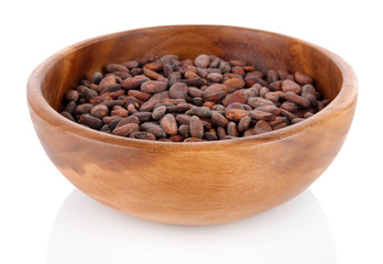 Beans in bowl isolated on white