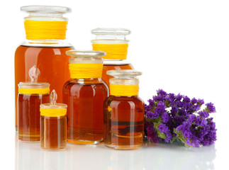 Medicine bottles isolated on white