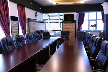 Interior of empty conference room