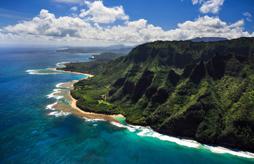 Aerial View of Kauai Coast - obrazy, fototapety, plakaty
