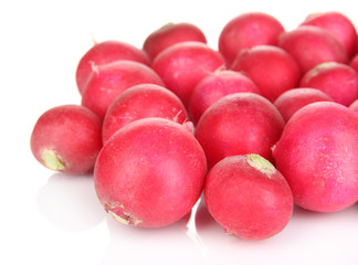 Small garden radish isolated on white