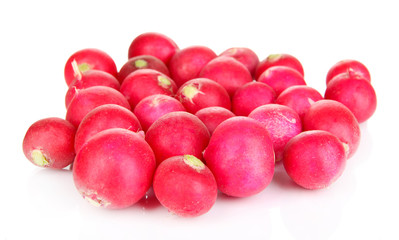 Small garden radish isolated on white