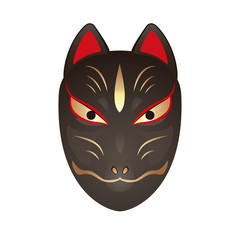 黒い狐の面