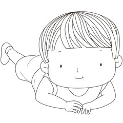 illustration of a cute little boy