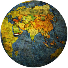 yemen on globe map