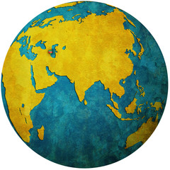 azerbaijan on globe map