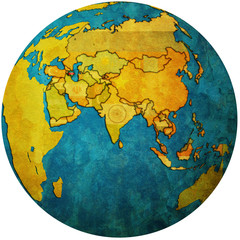 azerbaijan on globe map