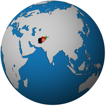 afghanistan on globe map