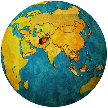 afghanistan on globe map