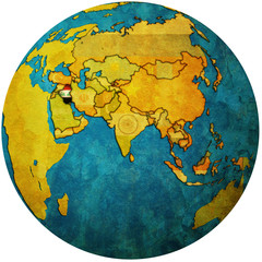 iraq on globe map