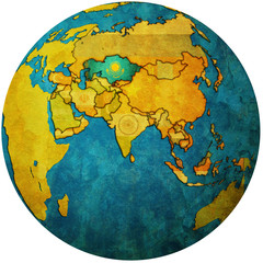 kazakhstan on globe map
