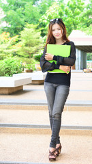 Asian women student looking profile