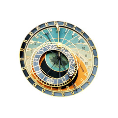 Famous astronomical clock at the Old Town square in Prague, Czec