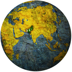 pakistan on globe map