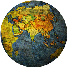 united arab emirates on globe map