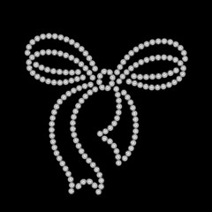 Decorative bow, diamond pattern on black