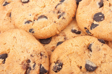 Chocolate chips cookies background