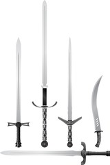set of medieval swords