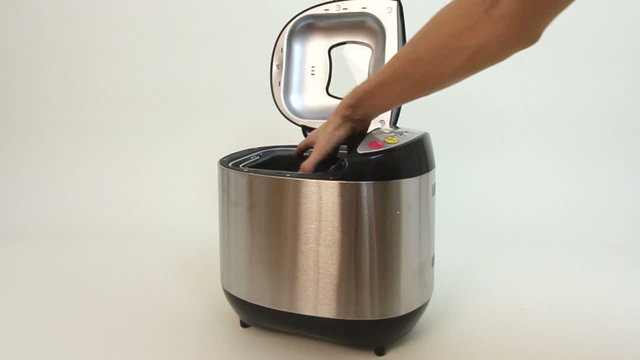 Bread maker for baking being opened