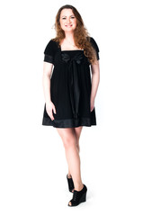 beautiful and young woman on an isolated white background